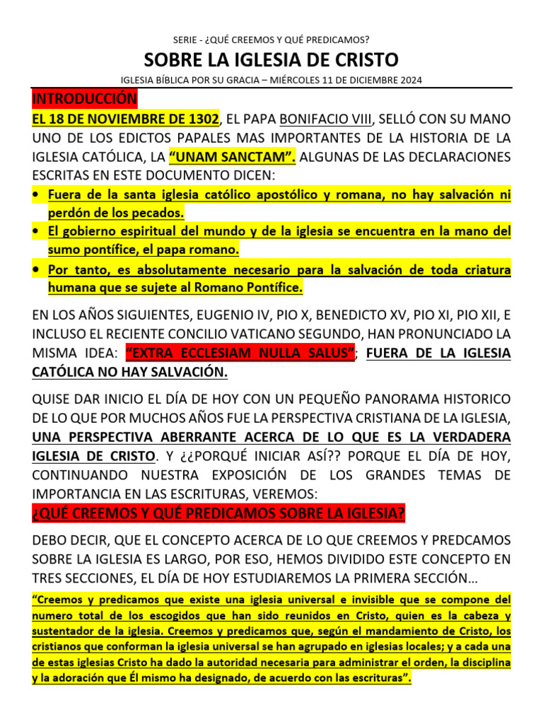 Sobre La Iglesia | PDF | Iglesia cristiana | Cristo (título)