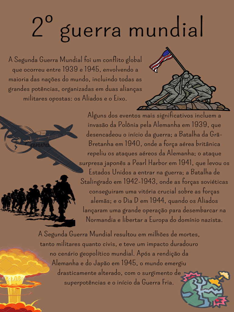 A Segunda Guerra Mundial Foi Um Conflito Global Que Ocorreu Entre 1939 ...