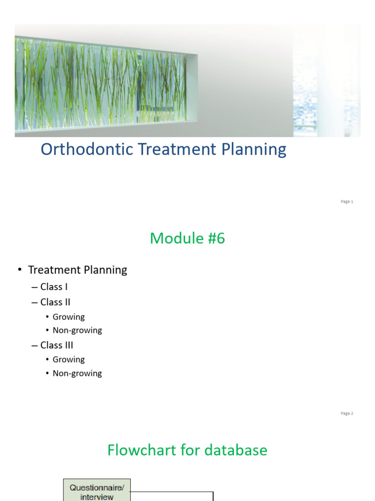 Orthodontic Treatment Planning Overview | PDF | Dentistry Branches ...