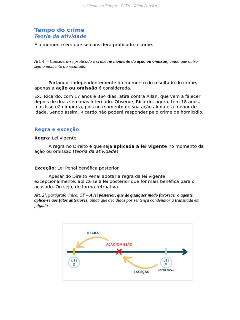 Lei Penal no Tempo e Teoria da Atividade | PDF | Crimes | Crime e Violência