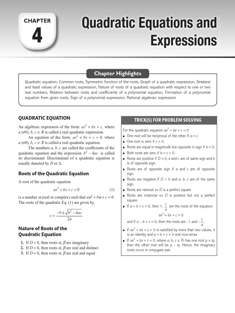 Illustration Of Quadratic Equation Or Pdf Or Equations Or Variable
