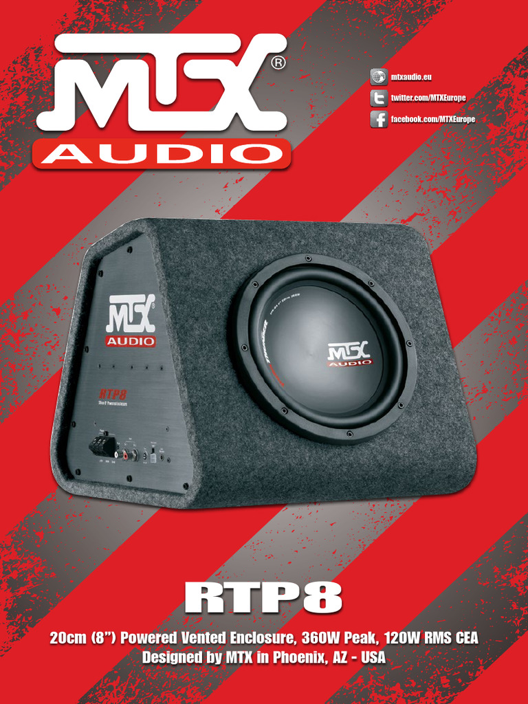 MTX RTP8 Powered Subwoofer Manual | PDF | Amplifier | Loudspeaker