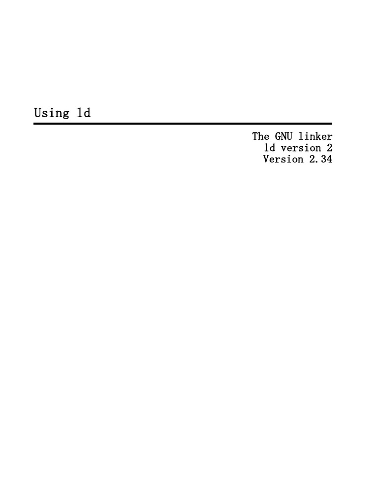 GNU ld Linker Guide v2.34 | PDF | Library (Computing) | Command Line ...