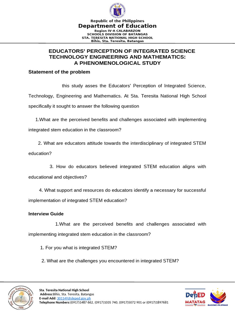 Educators' Views on Integrated STEM Education | PDF | Science ...