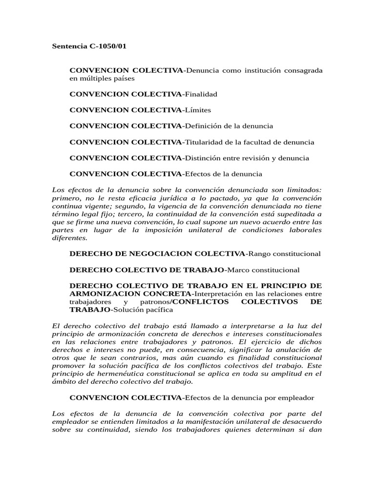 C 1050 01 | PDF | Derecho laboral | Constitución