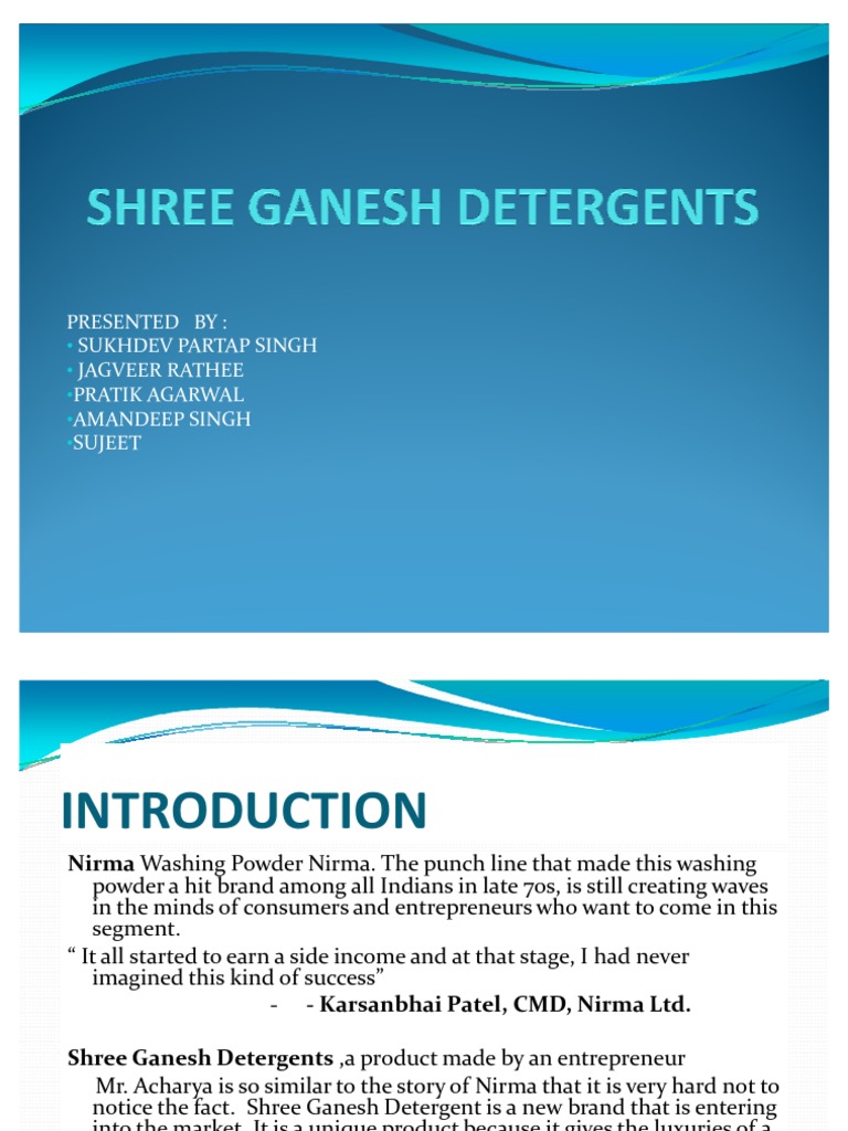 Shree Ganesh Detergents PDF