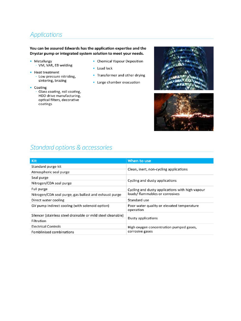 Edwards Dry Vacuum Pump Application | PDF