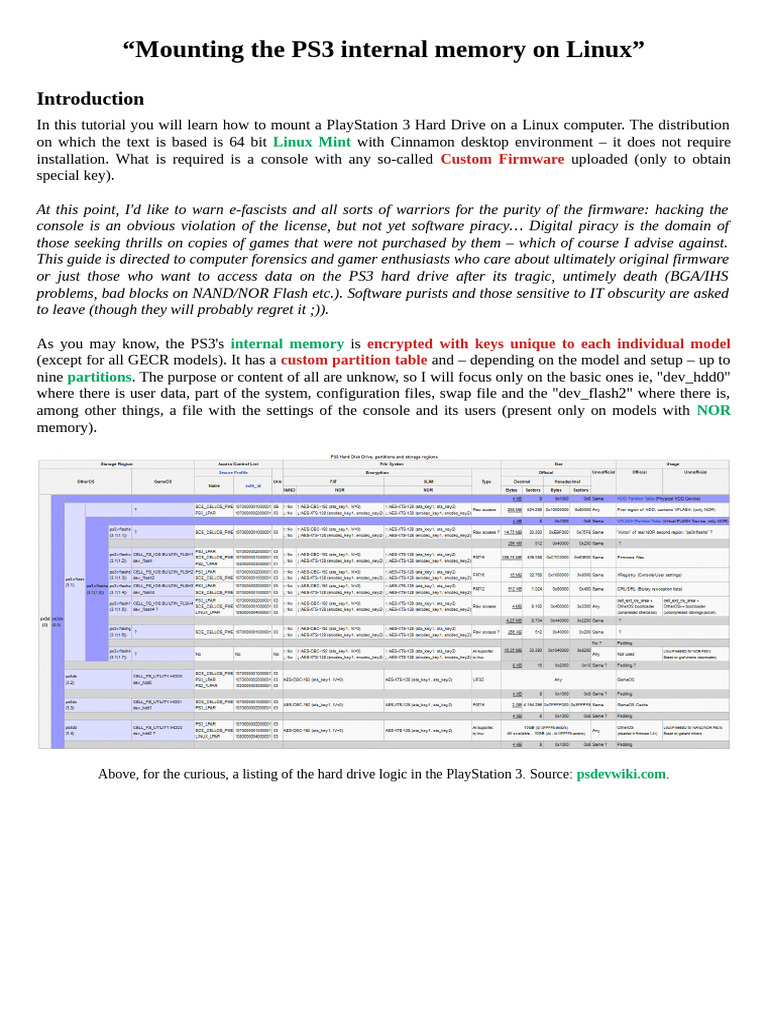 Mounting The PS3 Internal Memory On Linux (2022-04-16) | PDF | File ...