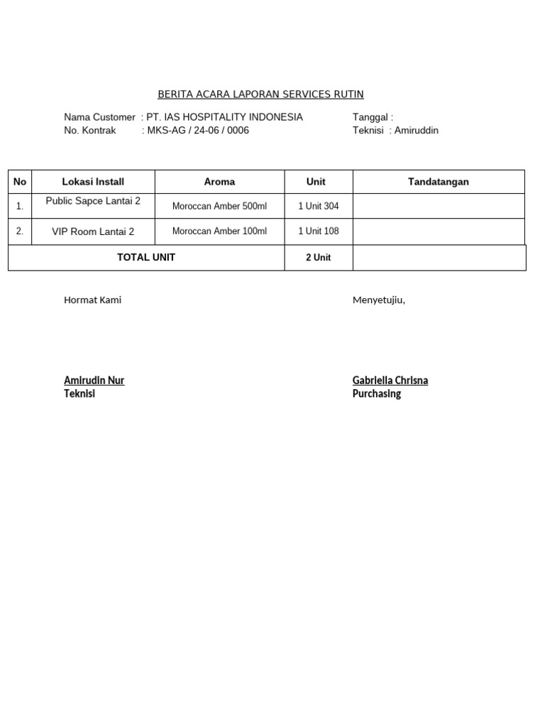 Ba - Service - Concordia Bandara | PDF
