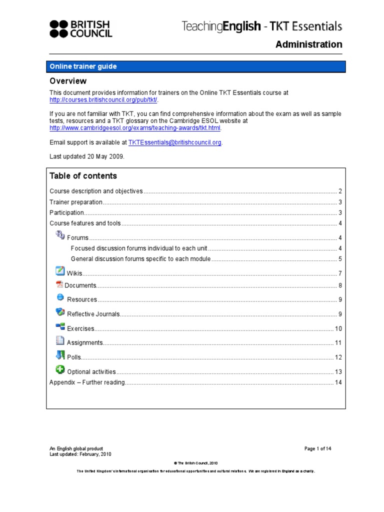 TKT Essentials Online Trainer Guide | PDF | Internet Forum | Facilitator