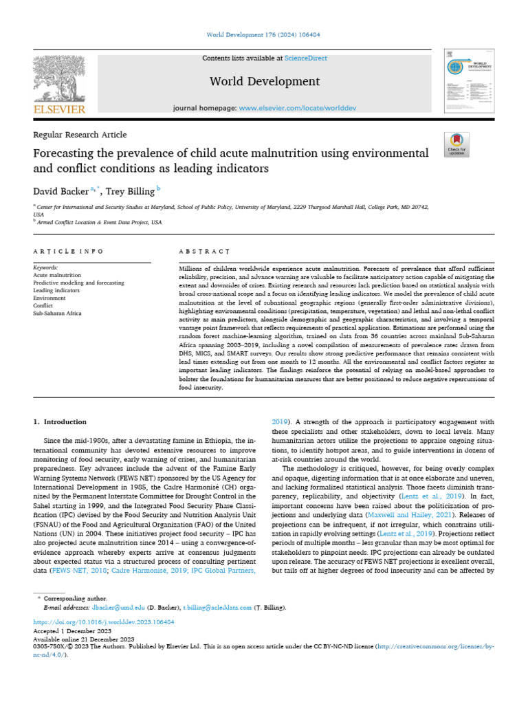 Child Malnutrition Forecasting in Africa | PDF | Food Security ...