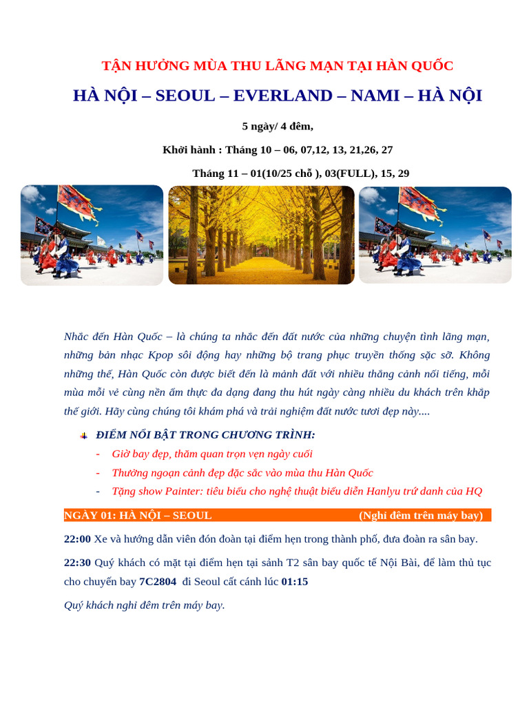 GRKJ 7C. T1011 Hà Nội Seoul Tháng 10 11 2023 | PDF