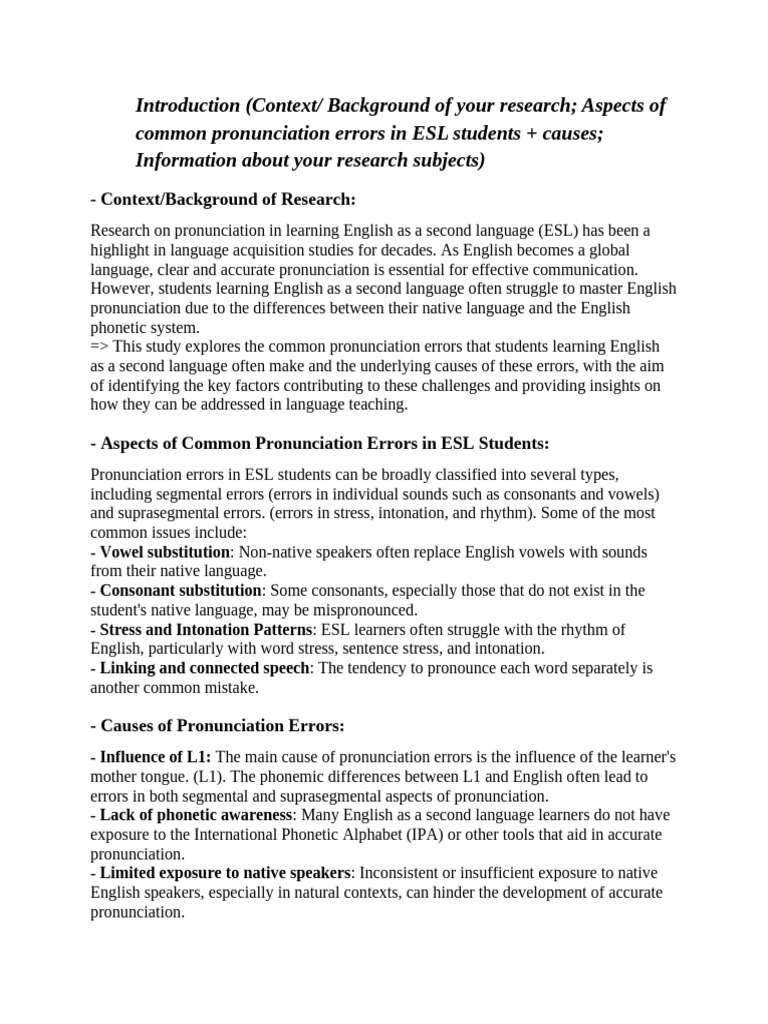 Introduction 1 Pdf English As A Second Or Foreign Language
