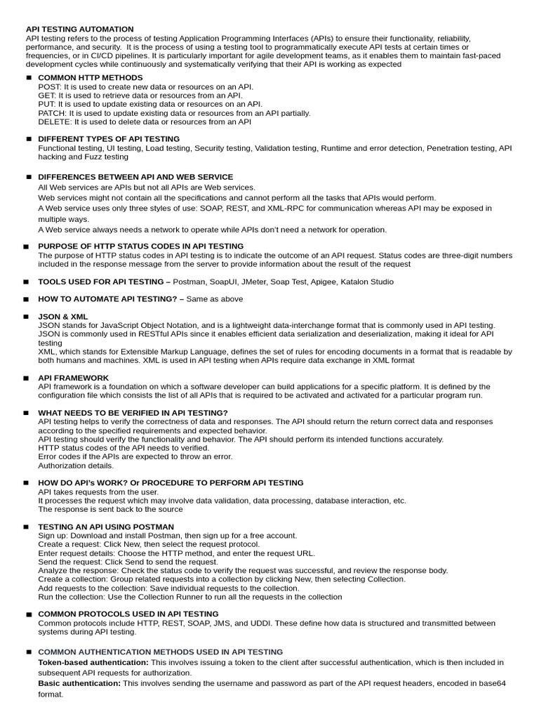API Testing PDF Json Xml Api testing pdf json xml