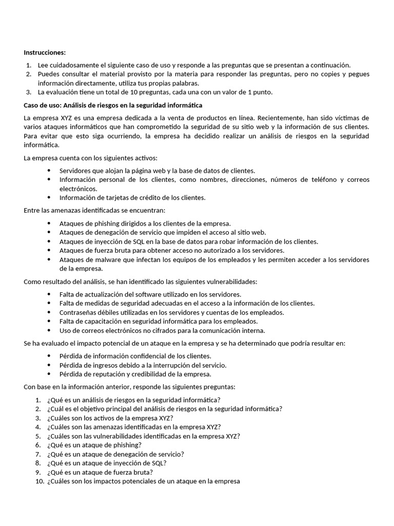 Actividad 3 - Analisis de Riesgos | PDF | Seguridad | La seguridad ...