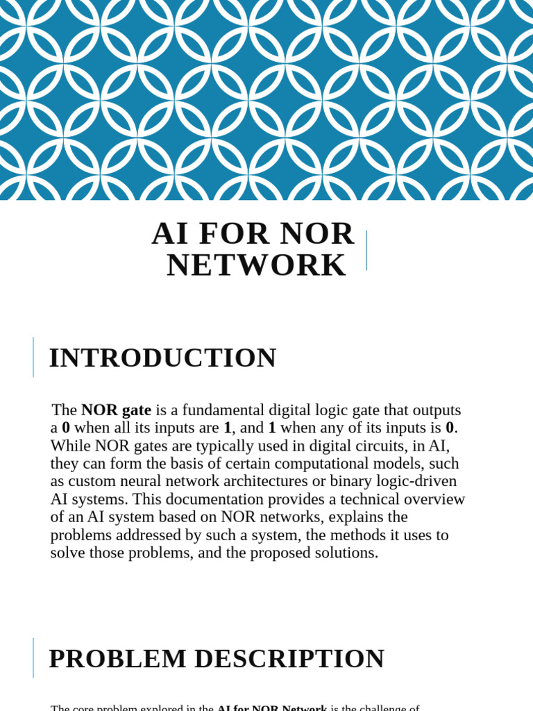 AI for NOR Network | PDF | Artificial Neural Network | Logic Gate