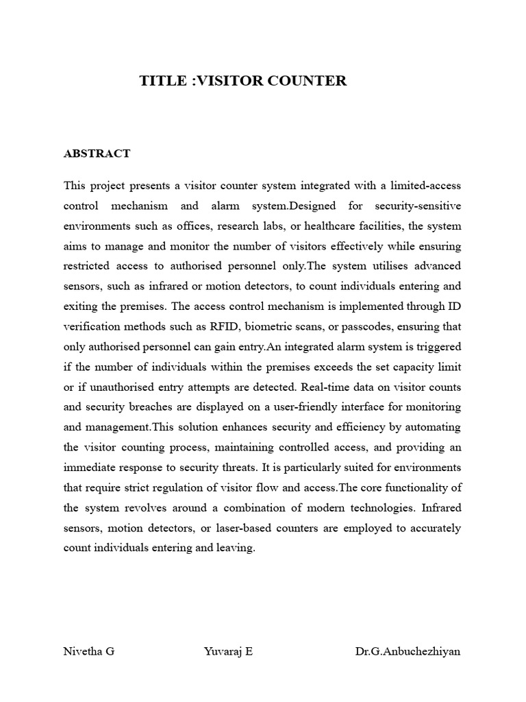 Nivetha yuvaraj patent | PDF | Access Control | Radio Frequency ...