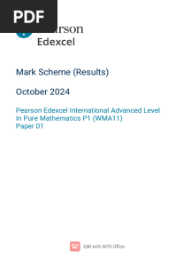 2410 WMA11_01 IAL Pure Mathematics P1 October 2024 mark scheme (word)
