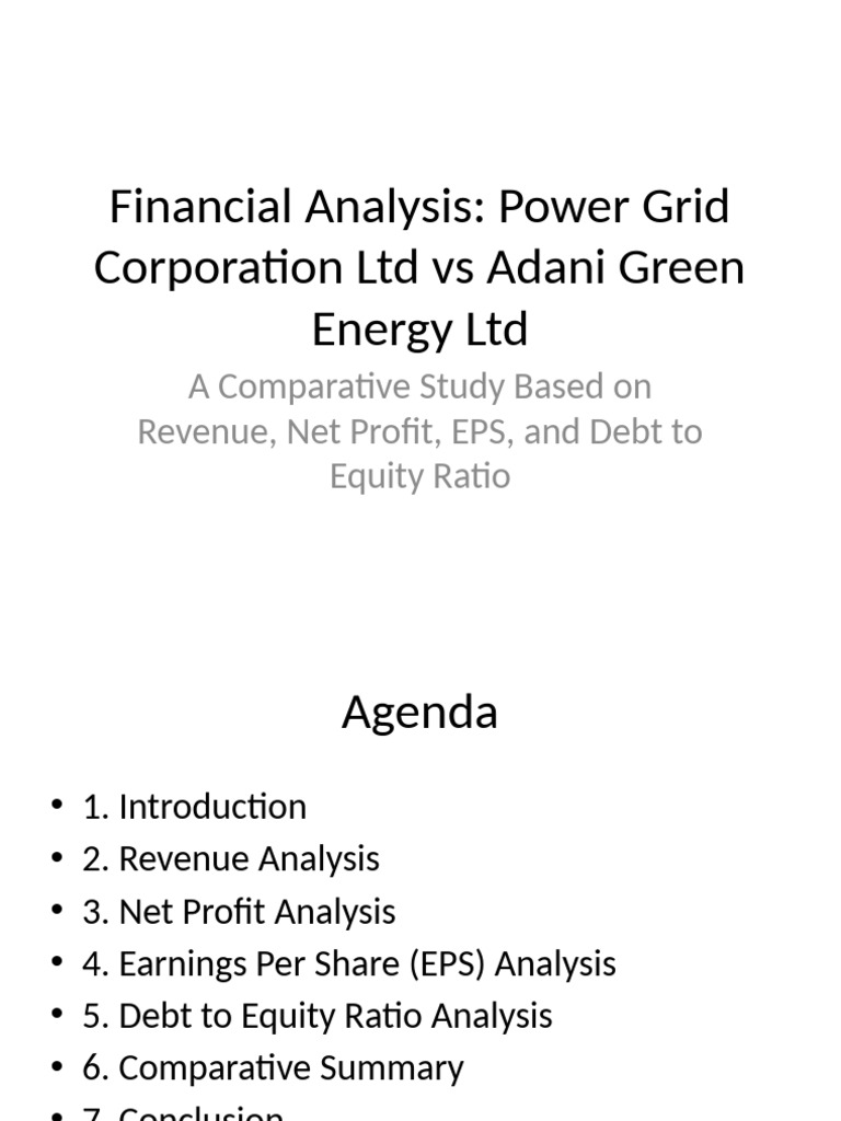 Financial Analysis Power Grid Vs Adani Green | PDF