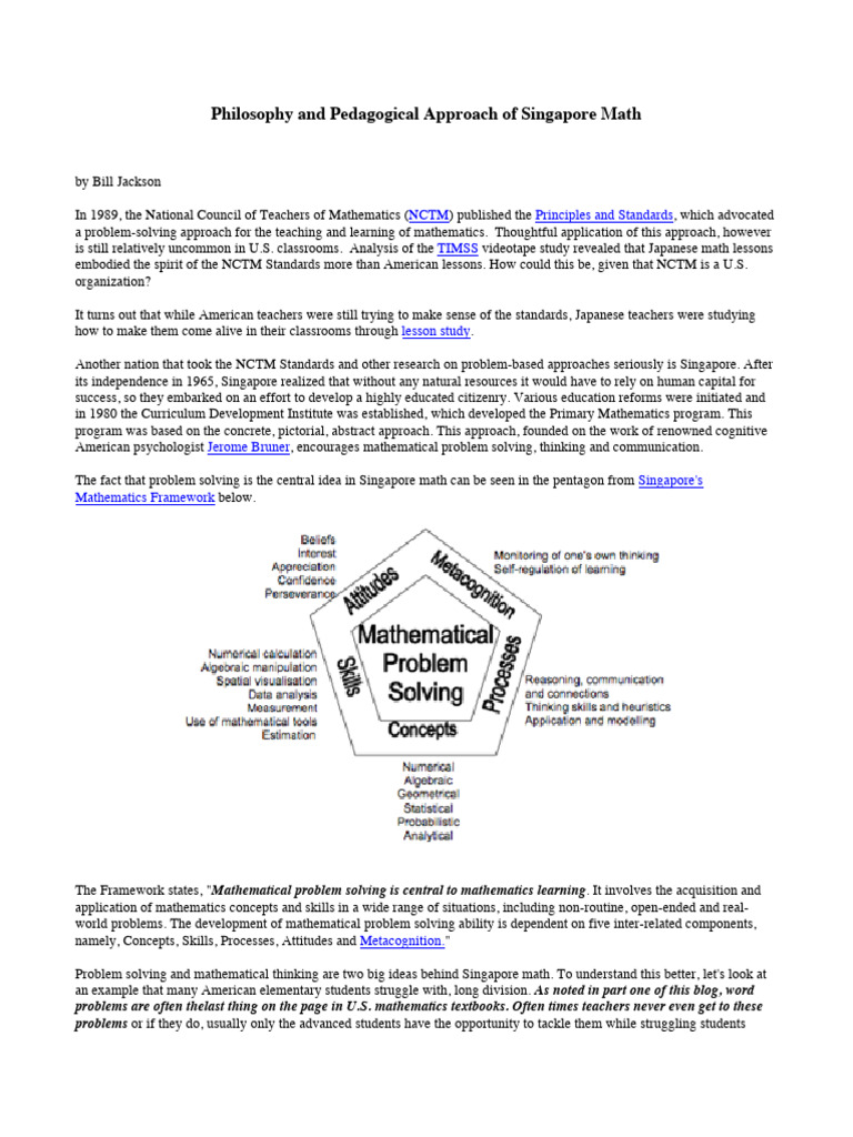 Singapore Math Handout Pdf Division Mathematics National