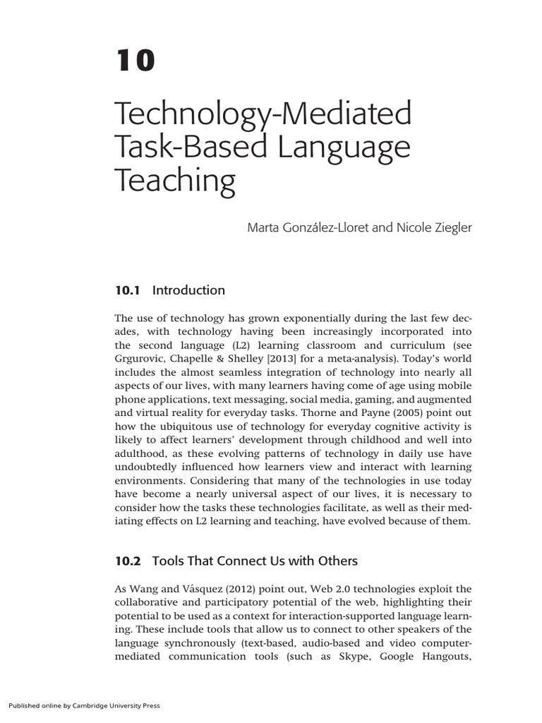 Technology in Task-Based Language Learning | PDF | Augmented Reality ...