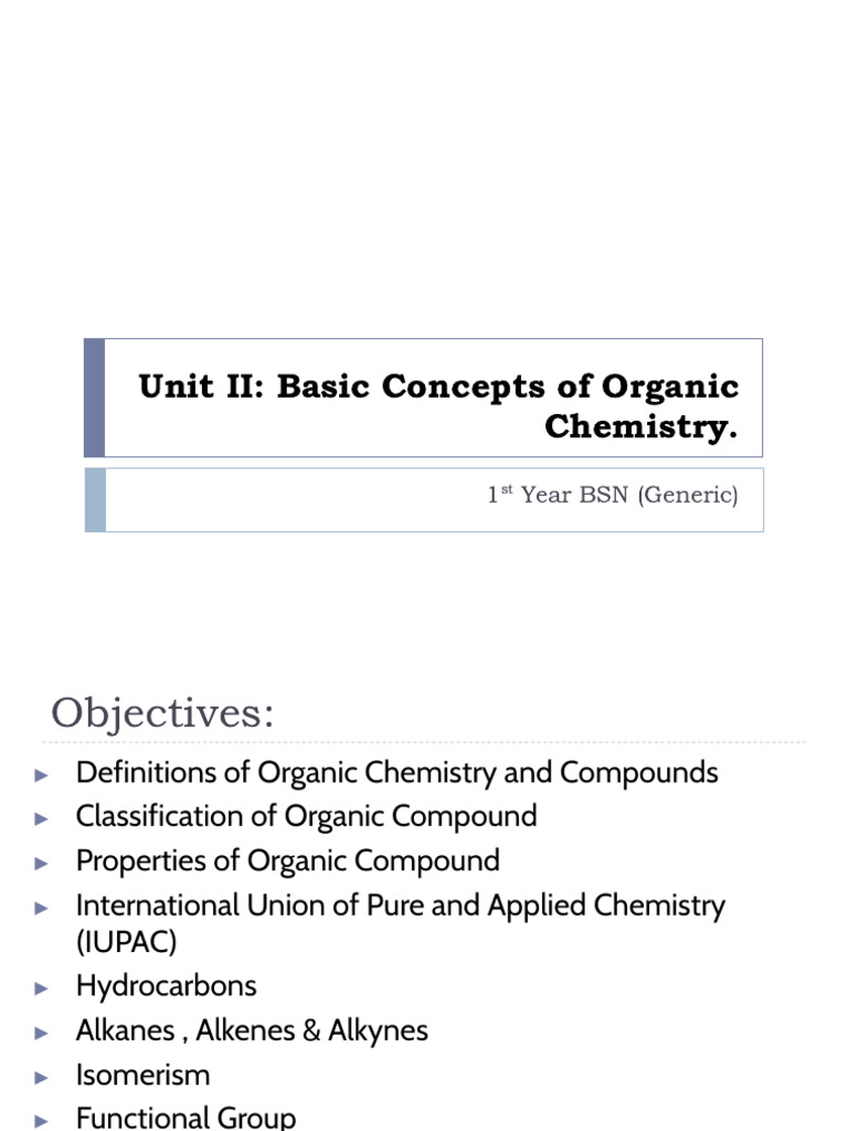 Organic Chemistry Basics for BSN Students | PDF | Hydrocarbons ...
