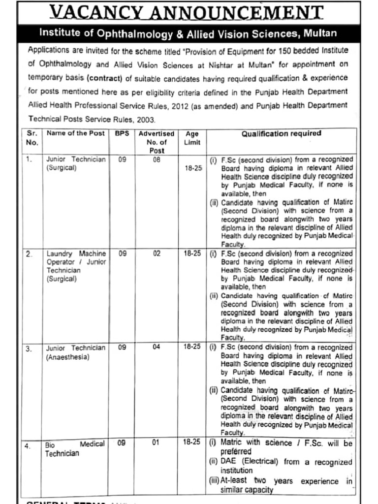 Ophthalmology & Allied Multan | PDF