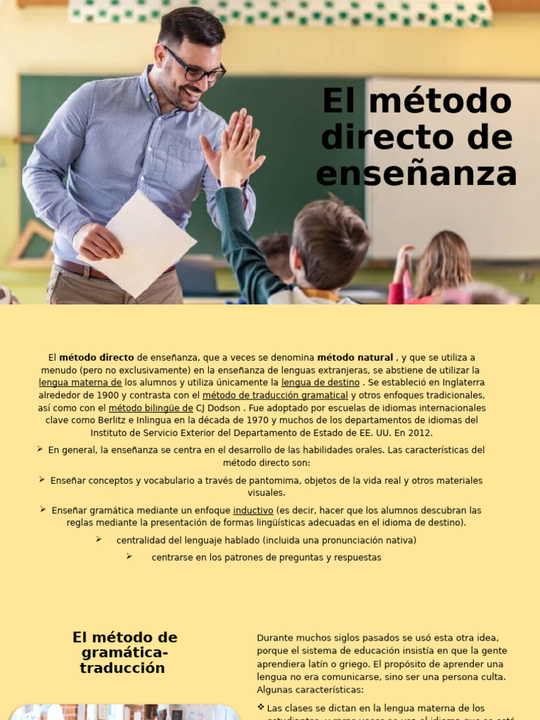 El Método Directo de Enseñanza | PDF | Enseñando | Gramática