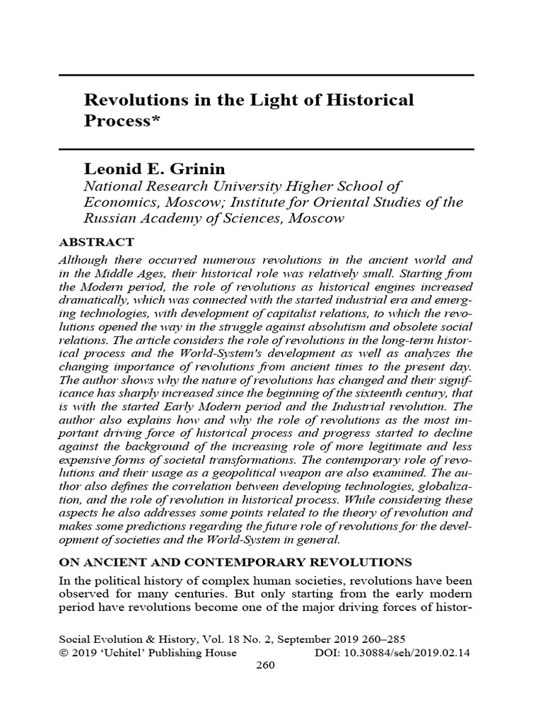 Revolutions in The Light of Historical Process | PDF | Revolutions ...