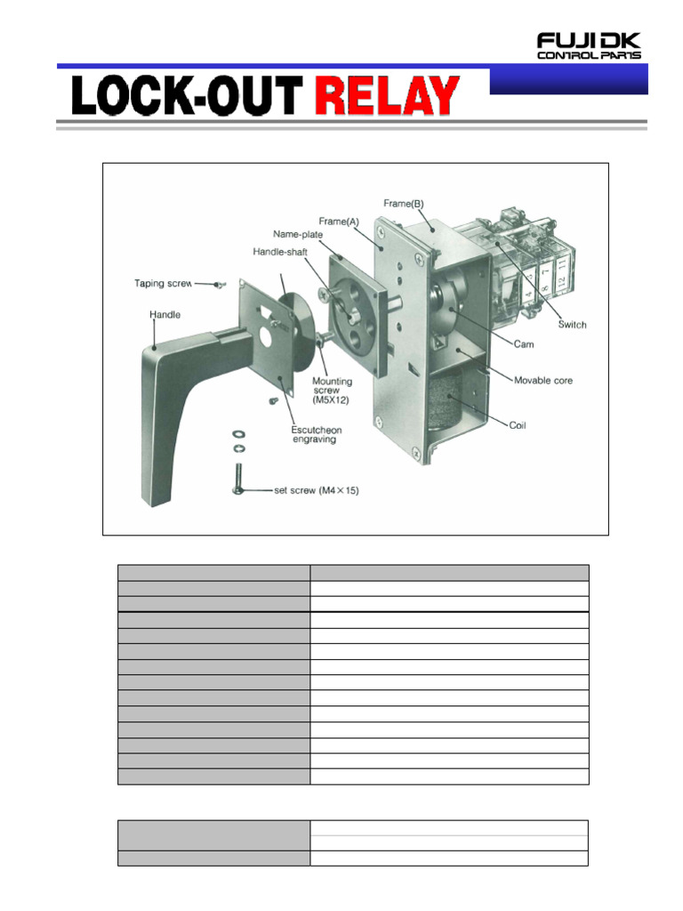 Lock-Out Relay Specifications Guide | PDF