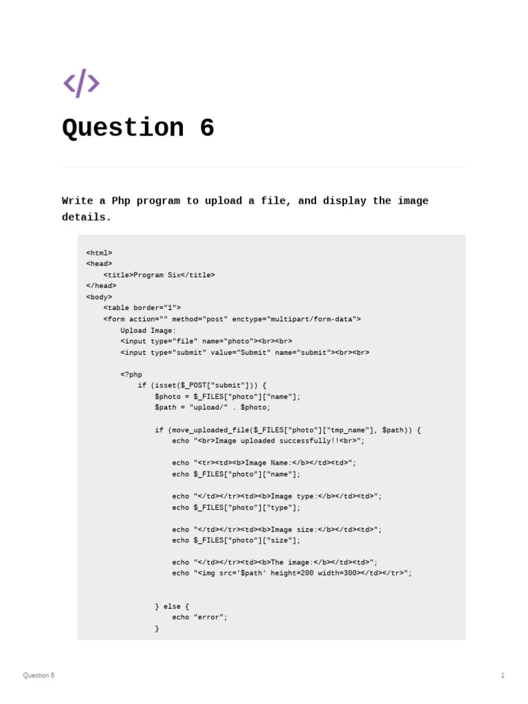 PHP File Upload and Image Display | PDF | Php | Systems Architecture