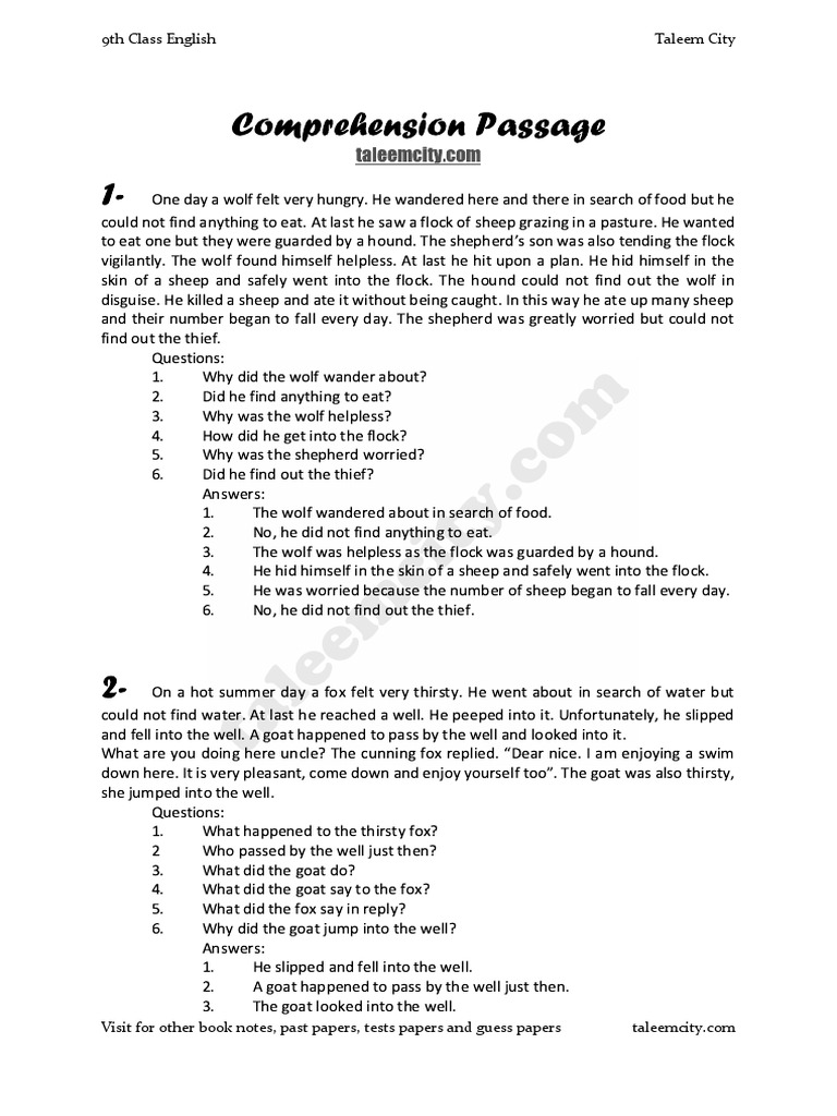 Comprehension Passage | PDF