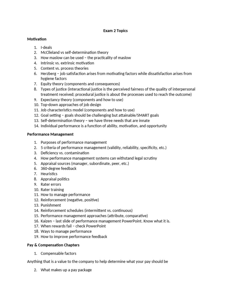 Exam 2 Review | PDF | Cost Of Living | Motivation