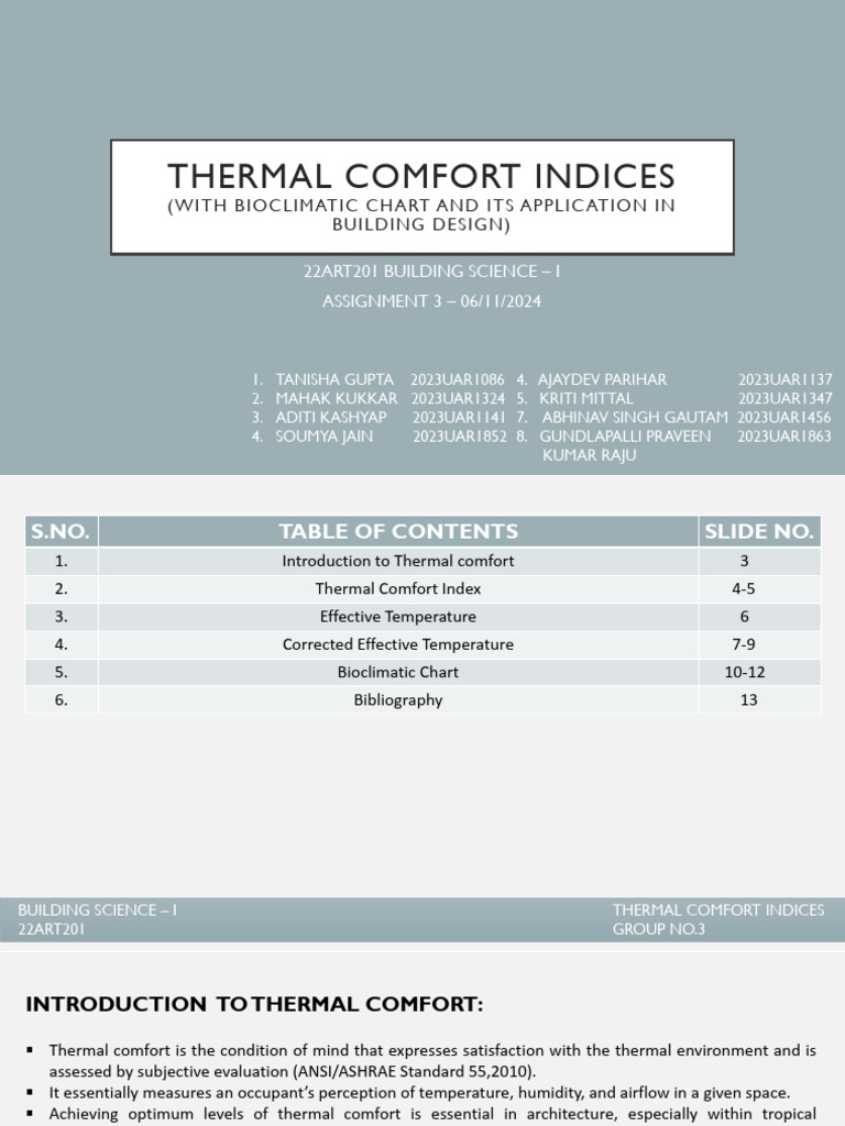 THERMAL COMFORT INDICES 1 | PDF | Humidity | Green Building