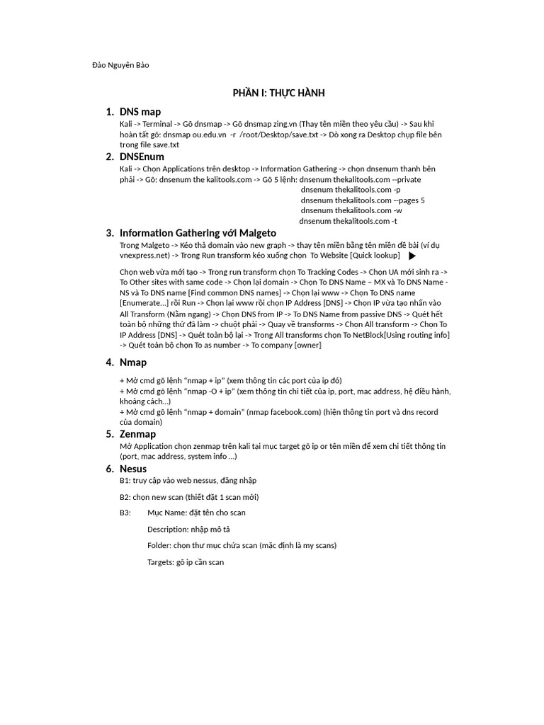 Các Bư C Làm TH C Hành Athttt | PDF