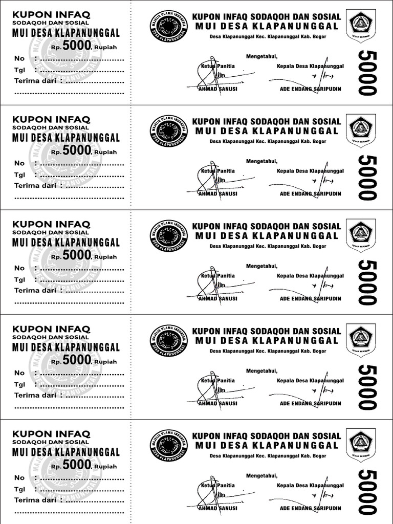 Kupon Infaq | PDF