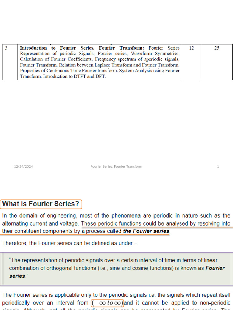 Fourier Series & Transform Guide | PDF | Fourier Analysis | Harmonic ...