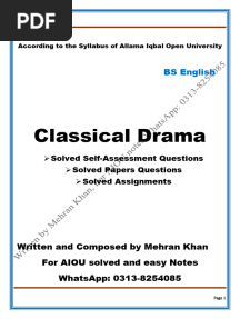 Classical Drama Complete Notes 9057