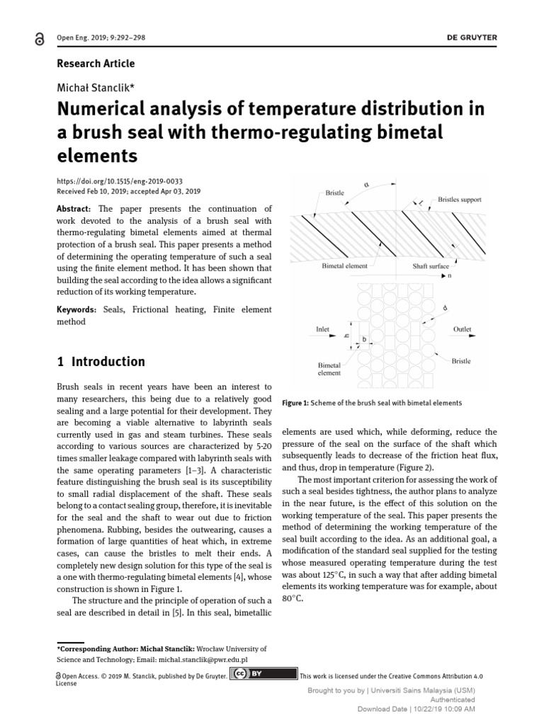 BM - Numerical Analysis of Temperature Distribution in A Brush Seal ...