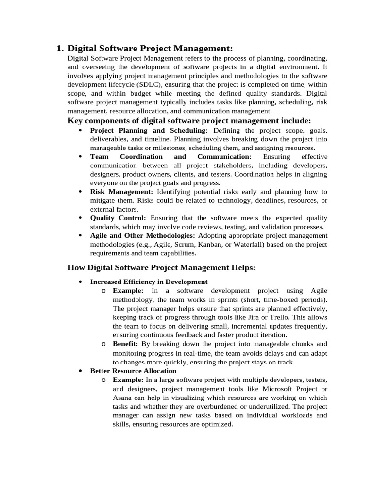 Digital Software Project Management Guide | PDF | Six Sigma | Software ...