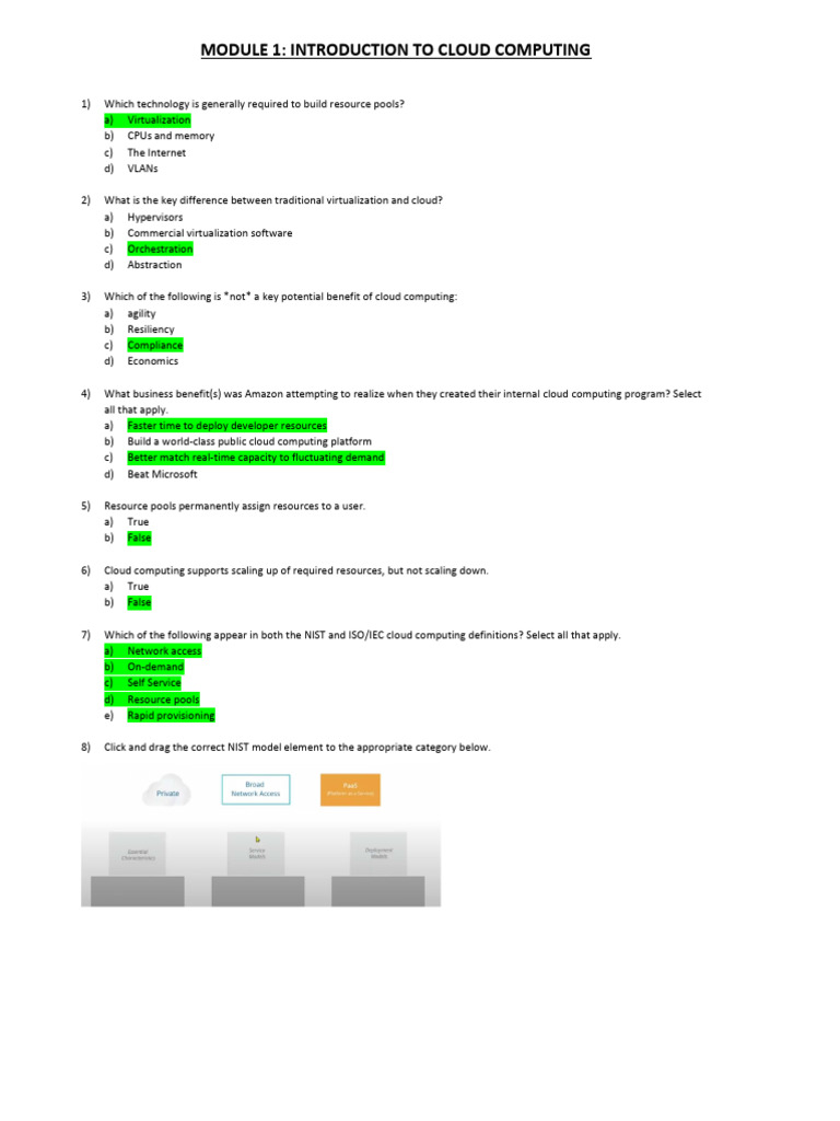 Cloud Computing Basics Quiz | PDF | Cloud Computing | Computer Network
