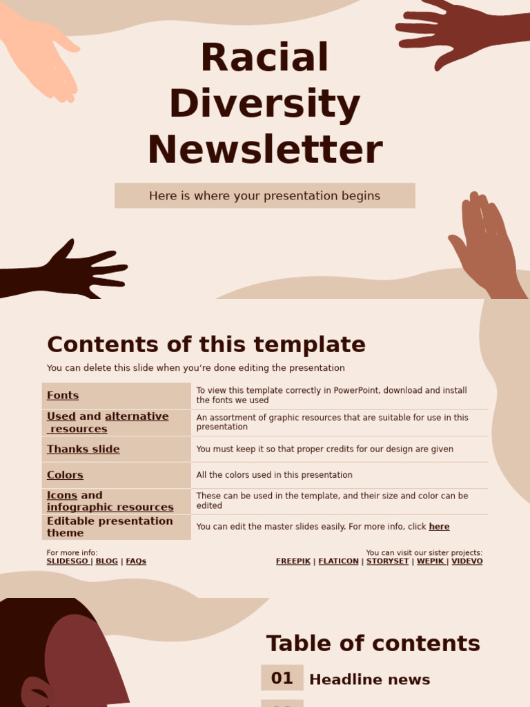 Racial Diversity Newsletter by Slidesgo | PDF | Icon (Computing) | Goal ...