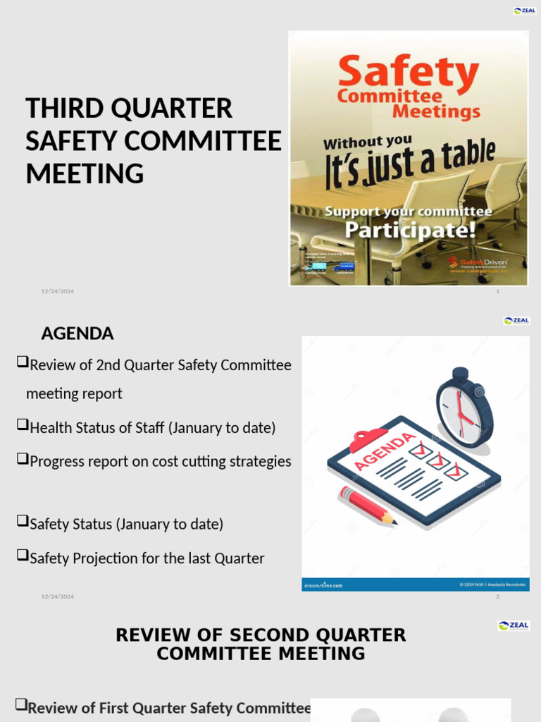 Q3 Safety Committee Meeting Agenda | PDF | Personal Protective ...