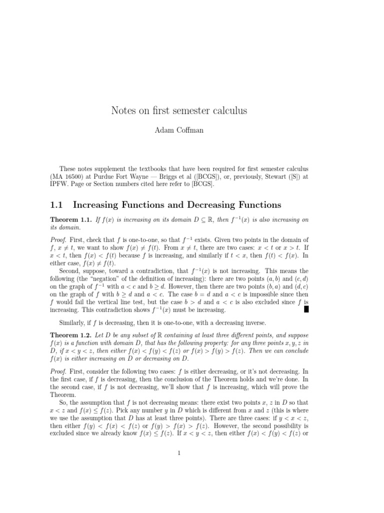 Calc 1 Notes | PDF | Theorem | Syntax (Logic)