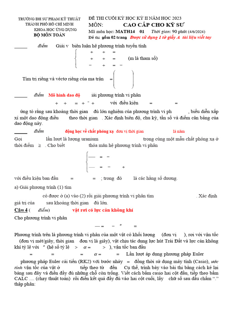 Toán K Sư 1 ĐT | PDF