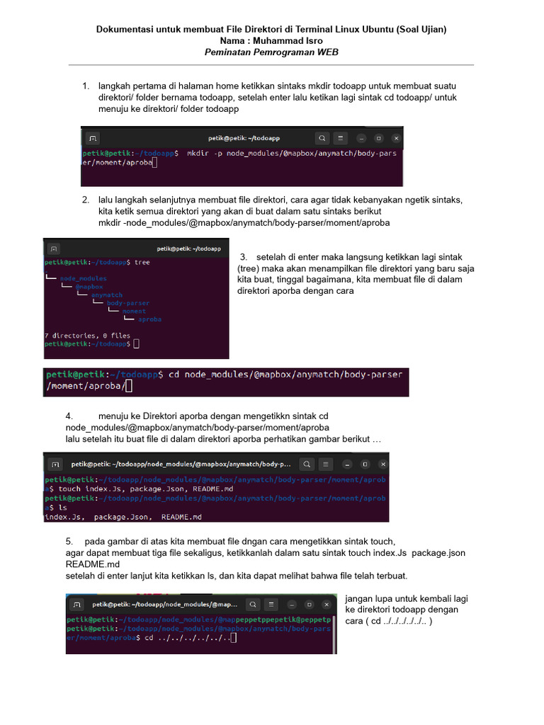 Dokumentasi Untuk Membuat File Direktori Soal Ujian (Muh. Isro) | PDF