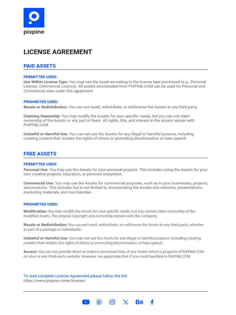 Pixpine Asset License Agreement | PDF