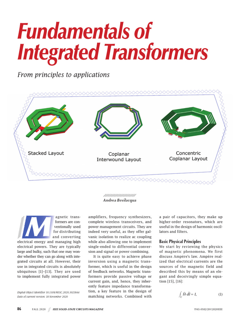 Fundamentals of Integrated Transformers From Principles To Applications ...