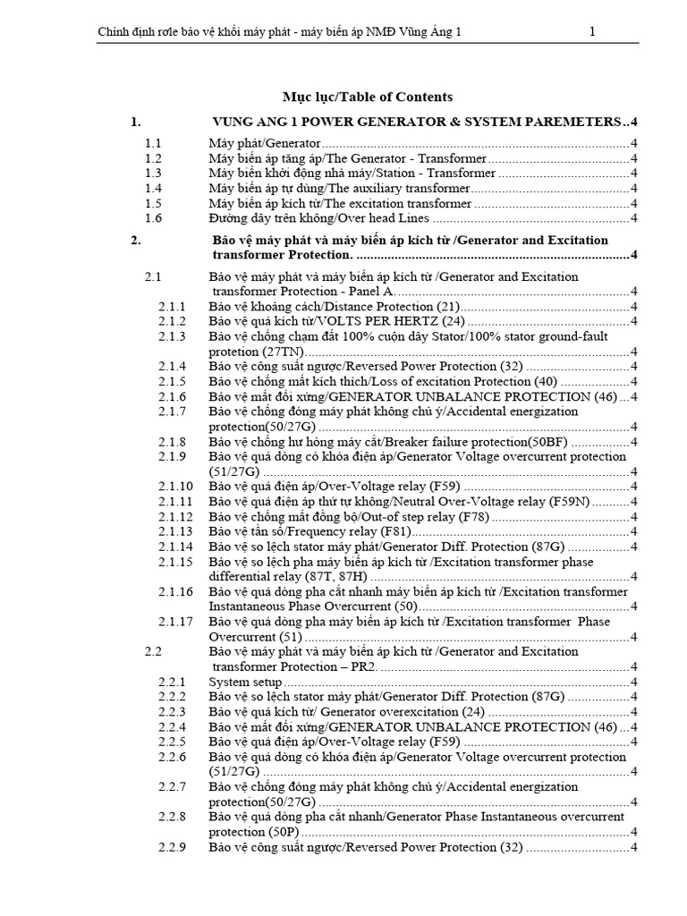 Generator, Step Up Transformer Protection Setting Calculation | PDF