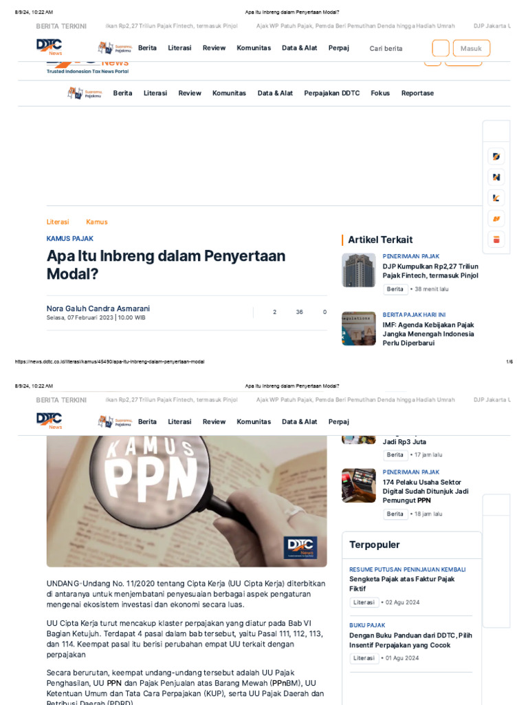 Inbreng dalam Penyertaan Modal: Penjelasan | PDF